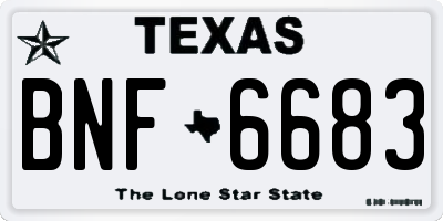 TX license plate BNF6683