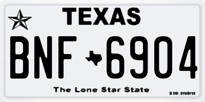 TX license plate BNF6904