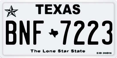 TX license plate BNF7223