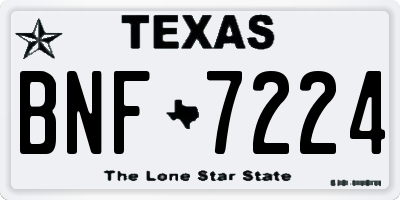 TX license plate BNF7224