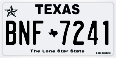 TX license plate BNF7241