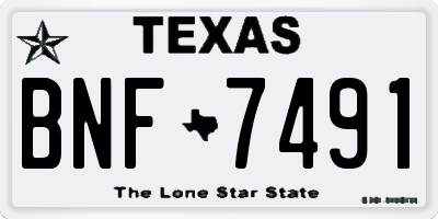 TX license plate BNF7491