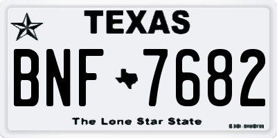 TX license plate BNF7682