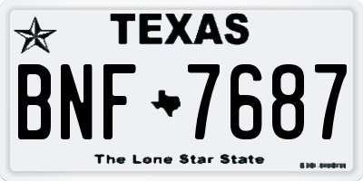TX license plate BNF7687
