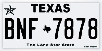 TX license plate BNF7878