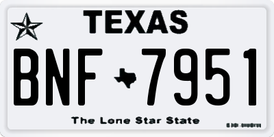 TX license plate BNF7951