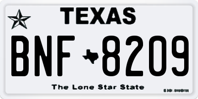 TX license plate BNF8209
