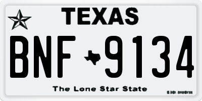 TX license plate BNF9134