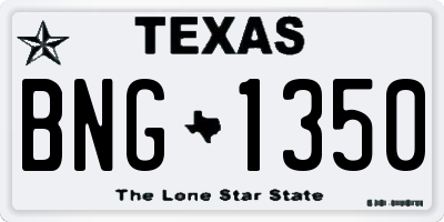 TX license plate BNG1350