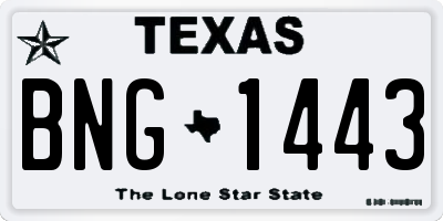TX license plate BNG1443