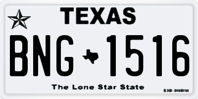 TX license plate BNG1516