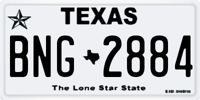 TX license plate BNG2884