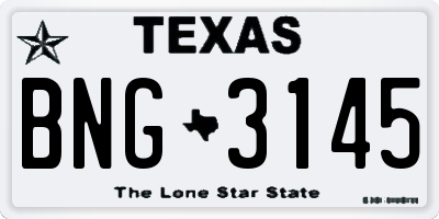 TX license plate BNG3145