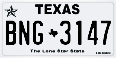 TX license plate BNG3147