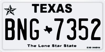 TX license plate BNG7352