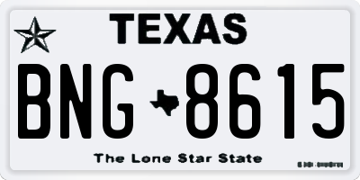 TX license plate BNG8615