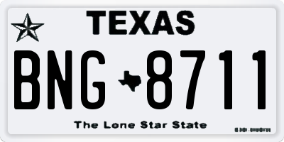 TX license plate BNG8711