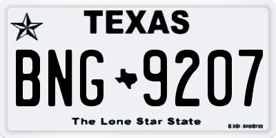 TX license plate BNG9207