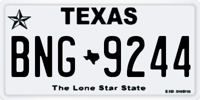 TX license plate BNG9244