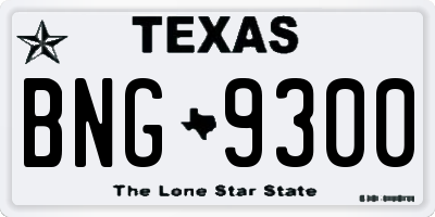 TX license plate BNG9300