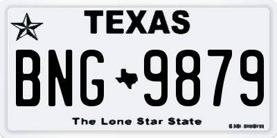 TX license plate BNG9879