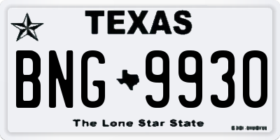 TX license plate BNG9930