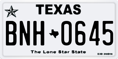 TX license plate BNH0645
