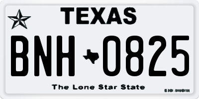 TX license plate BNH0825