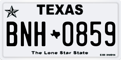 TX license plate BNH0859