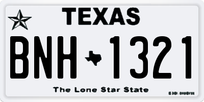 TX license plate BNH1321