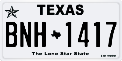 TX license plate BNH1417