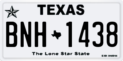 TX license plate BNH1438