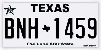 TX license plate BNH1459