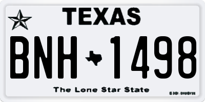 TX license plate BNH1498