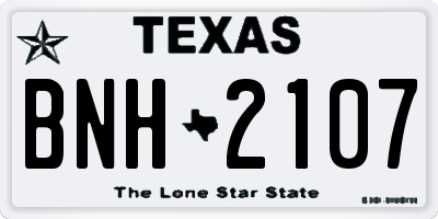 TX license plate BNH2107