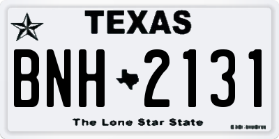 TX license plate BNH2131