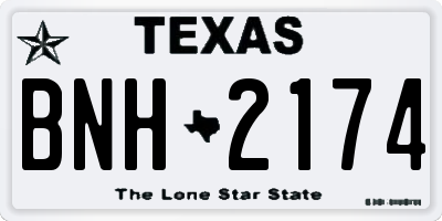 TX license plate BNH2174