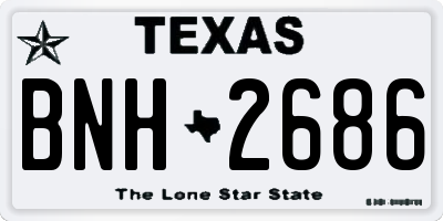 TX license plate BNH2686