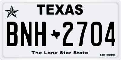 TX license plate BNH2704
