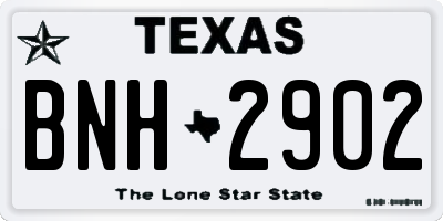 TX license plate BNH2902