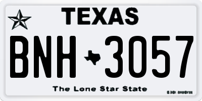 TX license plate BNH3057