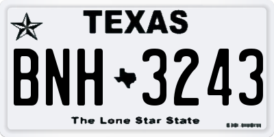 TX license plate BNH3243