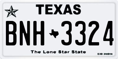 TX license plate BNH3324