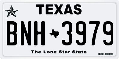 TX license plate BNH3979