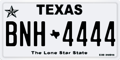 TX license plate BNH4444