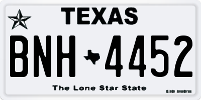 TX license plate BNH4452