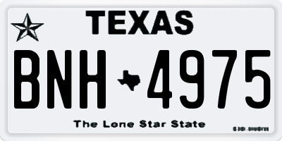 TX license plate BNH4975