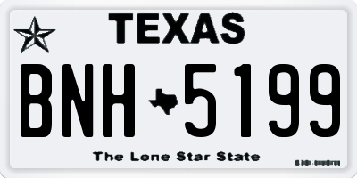 TX license plate BNH5199