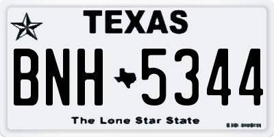 TX license plate BNH5344