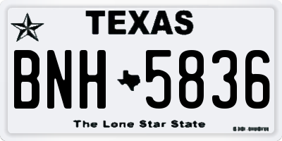 TX license plate BNH5836